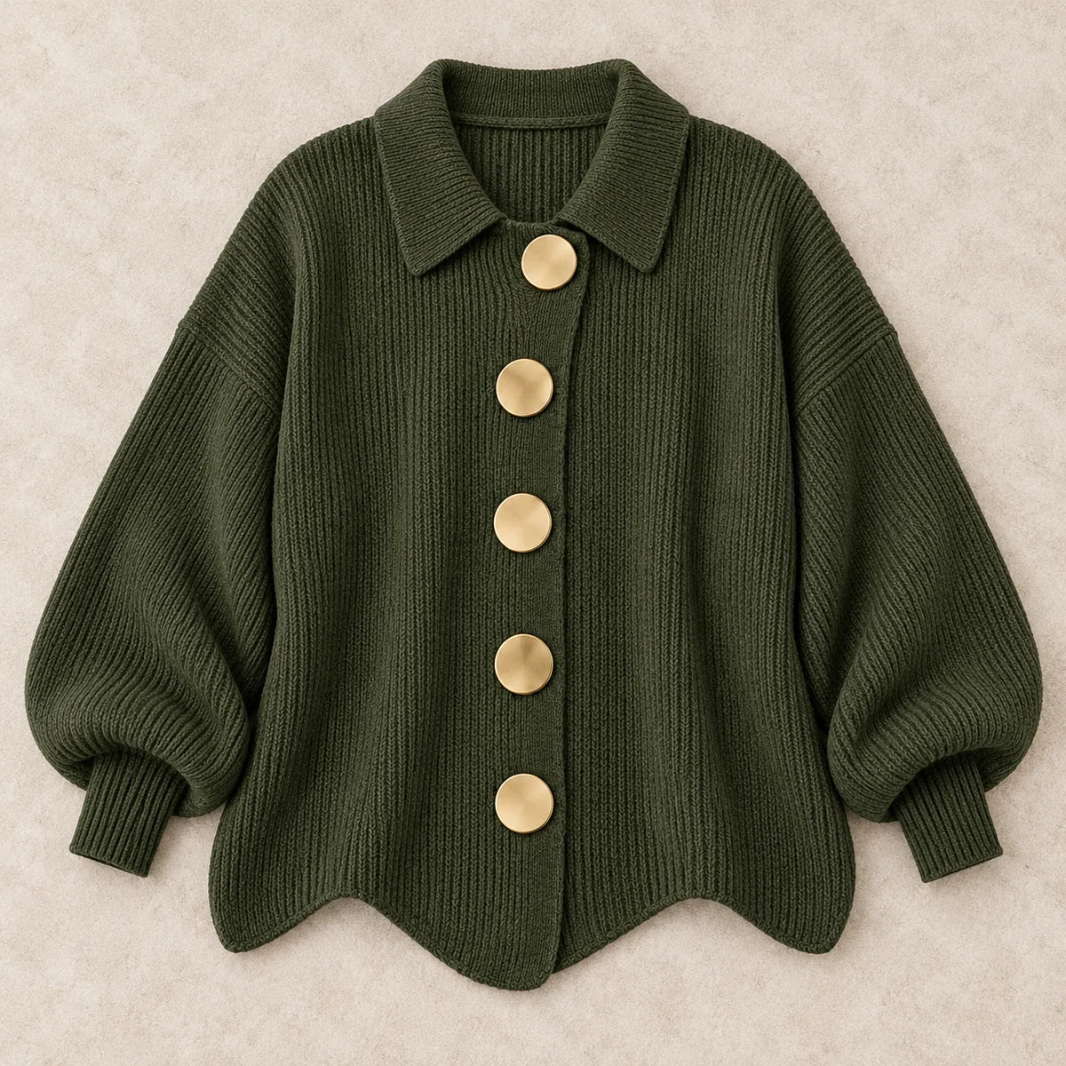 Knit Cardigan | Evangeline Green flatlay