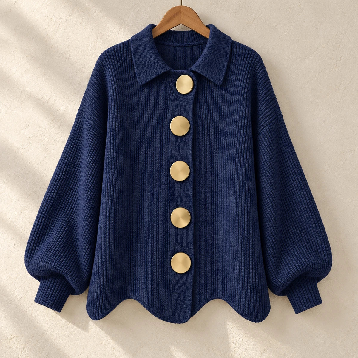 Knit Cardigan | Evangeline Navy hanger