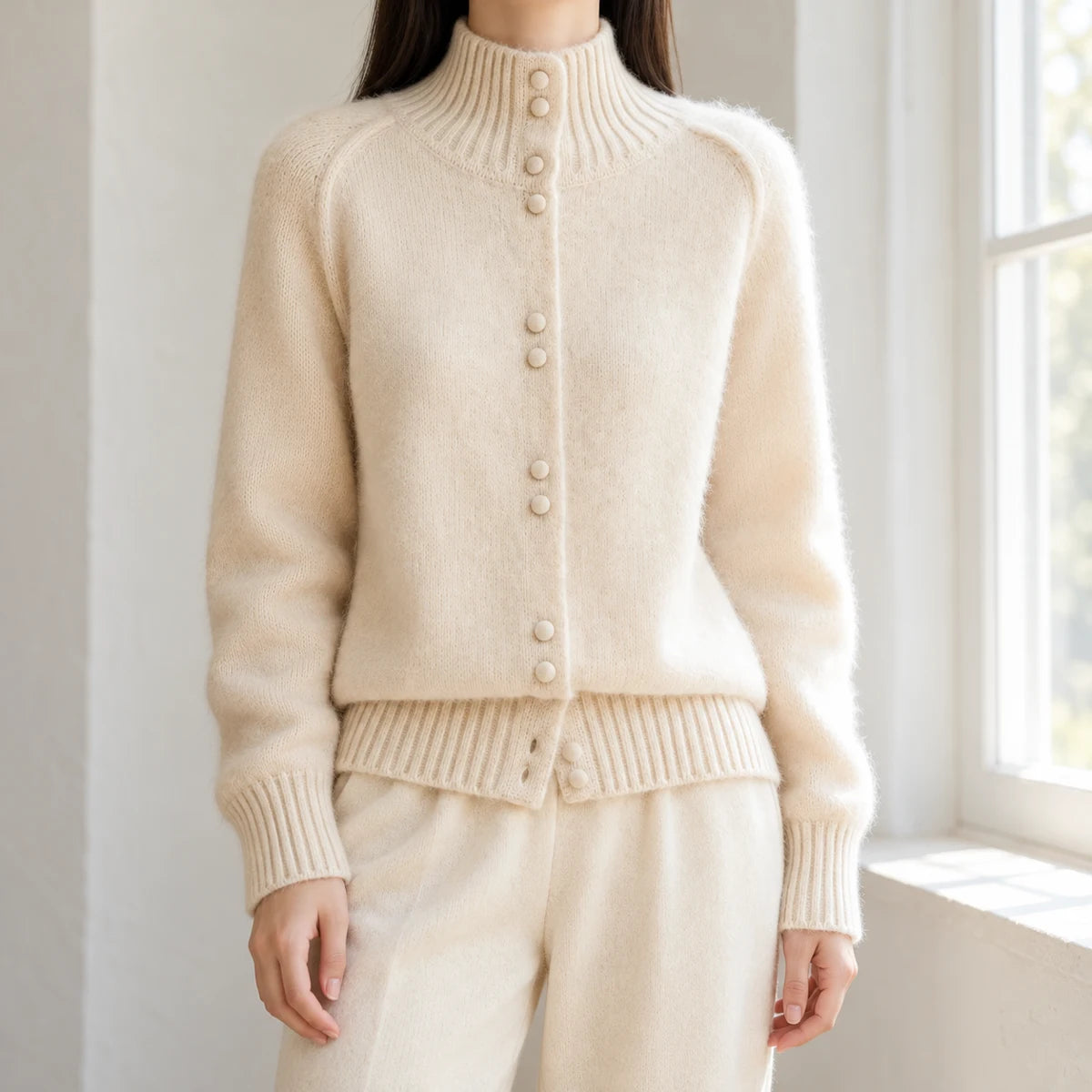 Knit Cardigan | Helena Beige lifestyle