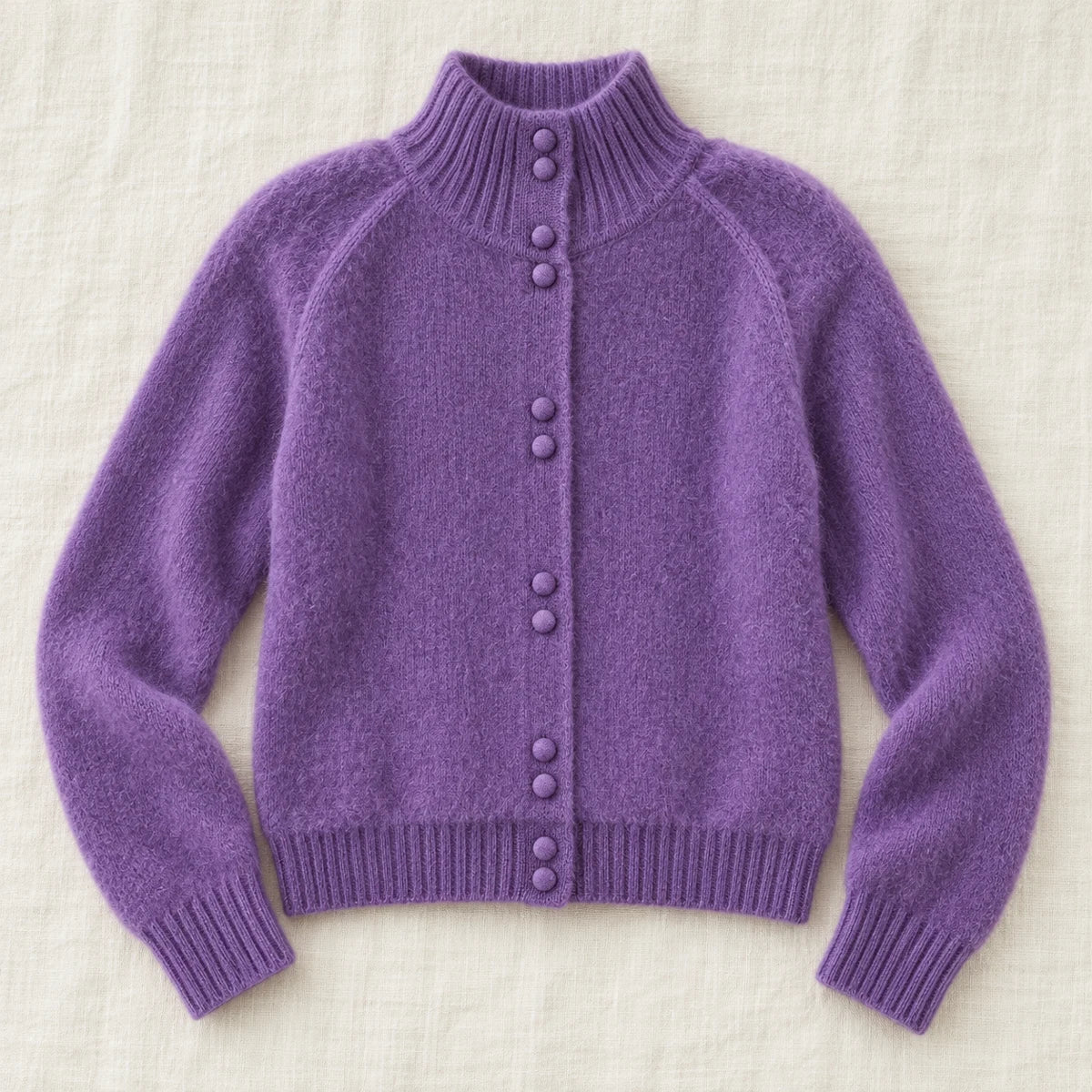 Knit Cardigan | Helena Purple flatlay