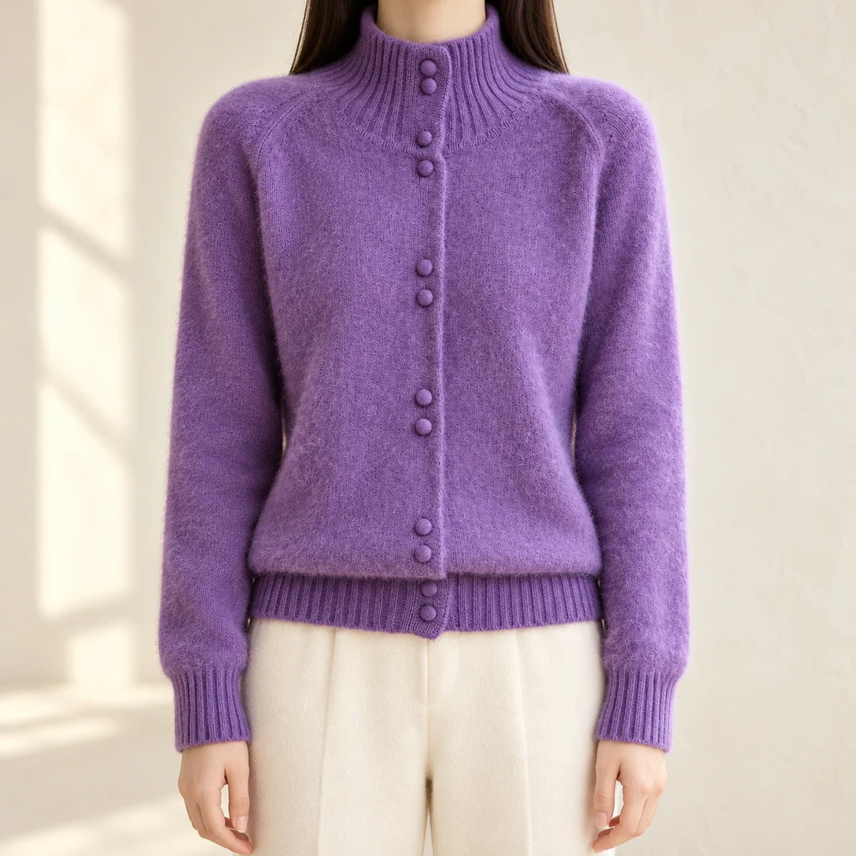 Knit Cardigan | Helena Purple lifestyle