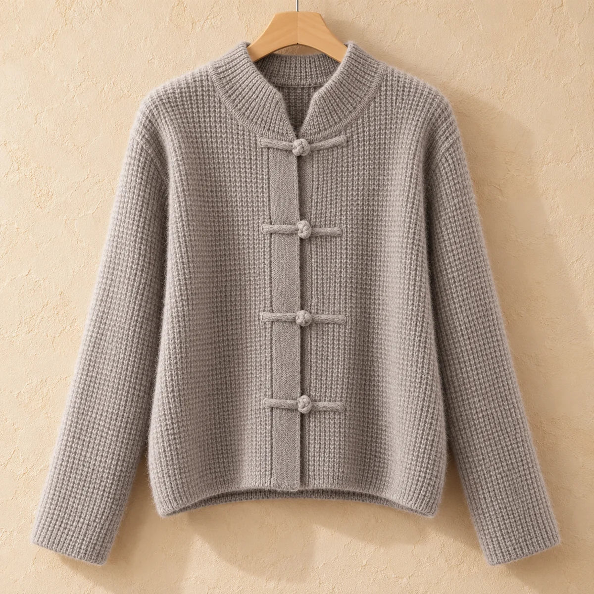 Knit Cardigan | Lisette in Gray front garment view