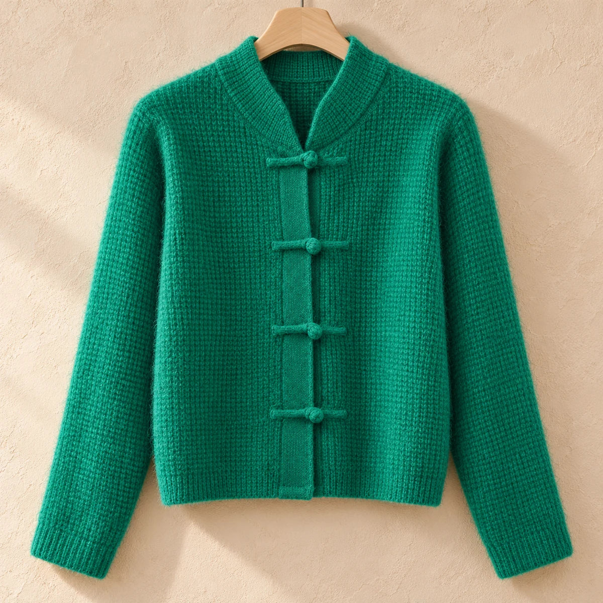 Knit Cardigan | Lisette in Green front garment view