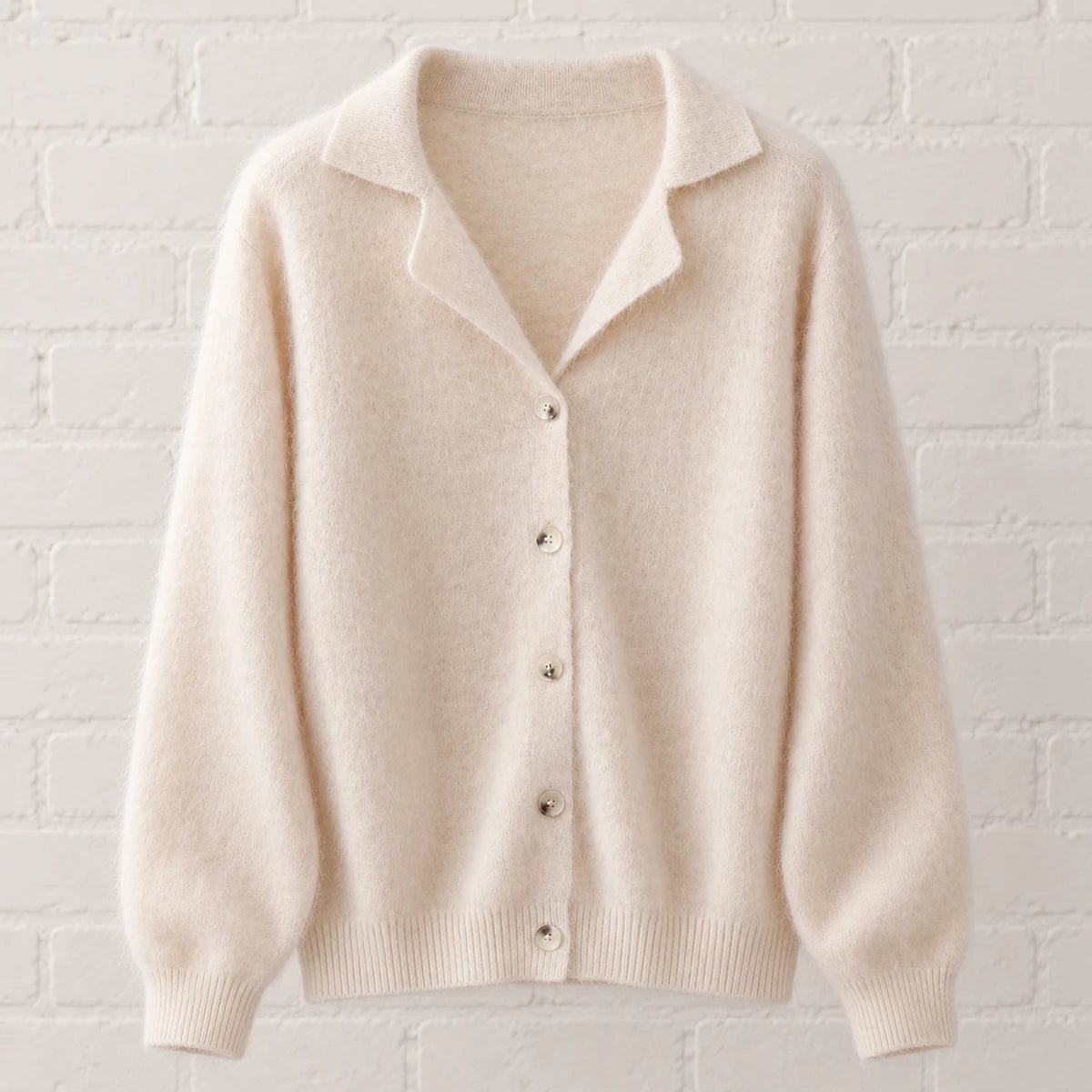 Knit Cardigan | Lucia Beige front