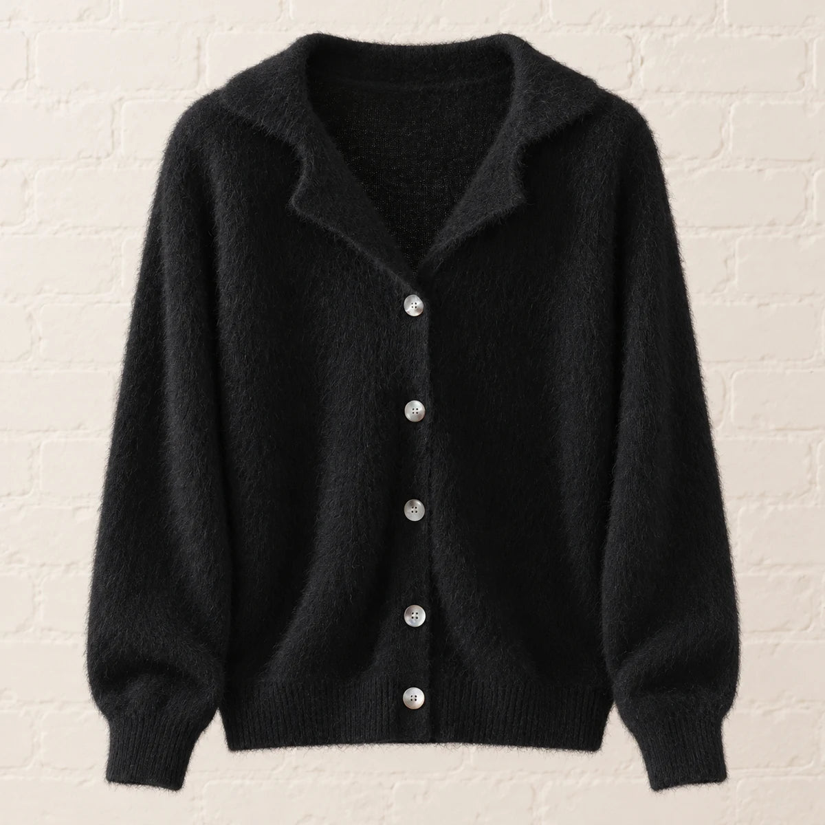 Knit Cardigan | Lucia Black front