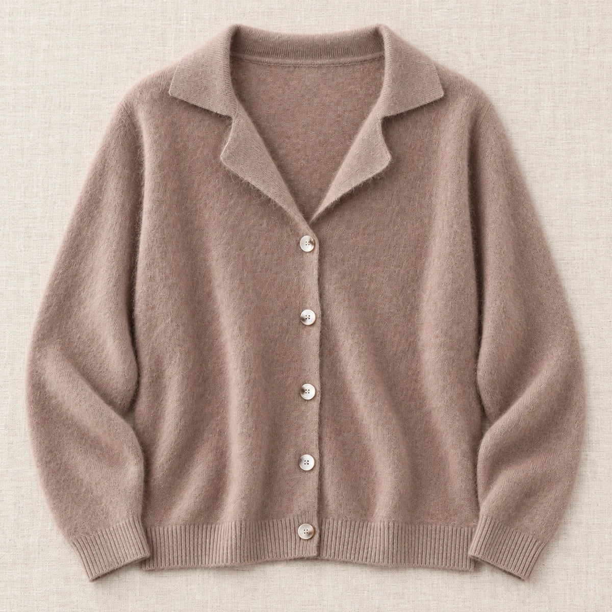 Knit Cardigan | Lucia Brown flatlay