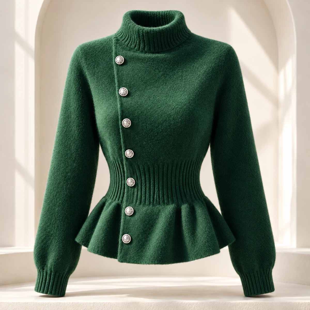 Knit Cardigan | Maren in Green front garment view