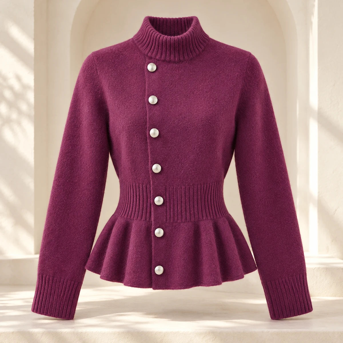 Knit Cardigan | Maren in Purple front garment view