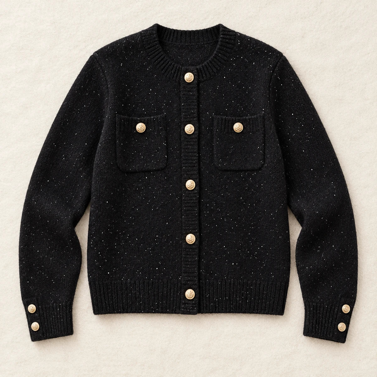 Knit Cardigan | Marisol Black flatlay