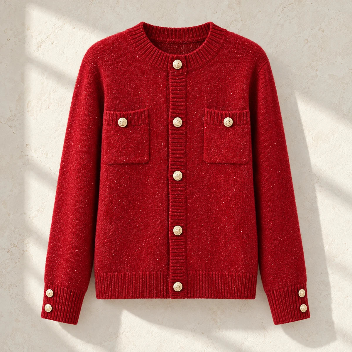 Knit Cardigan | Marisol Red front