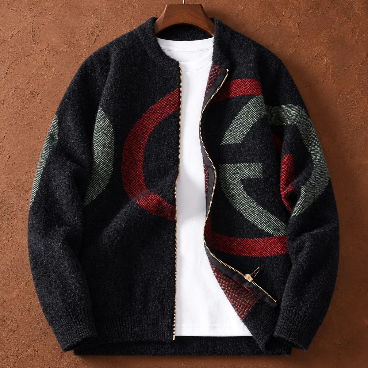 Knit Cardigan | Oisin Black hanger front