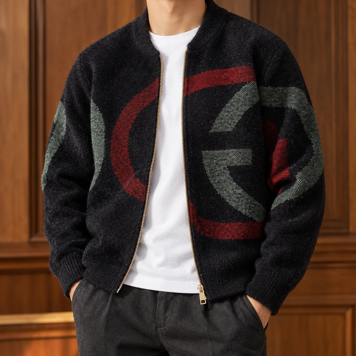 Knit Cardigan | Oisin Black model worn