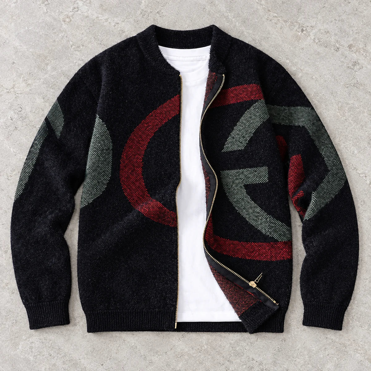 Knit Cardigan | Oisin Black overhead flatlay