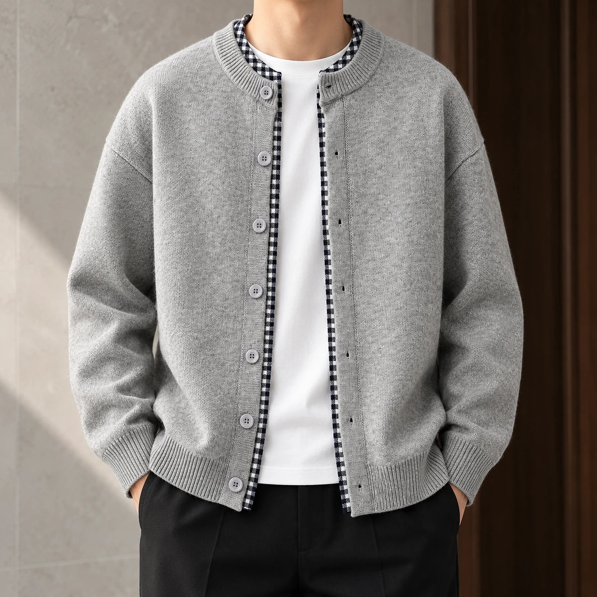 Knit Cardigan | Orson Gray model worn
