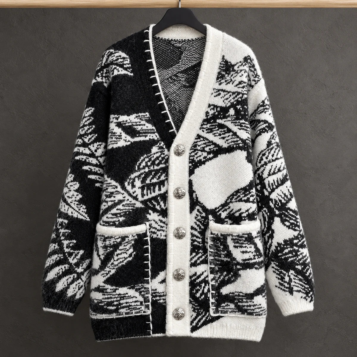 Knit Cardigan | Pascal Black hanger front