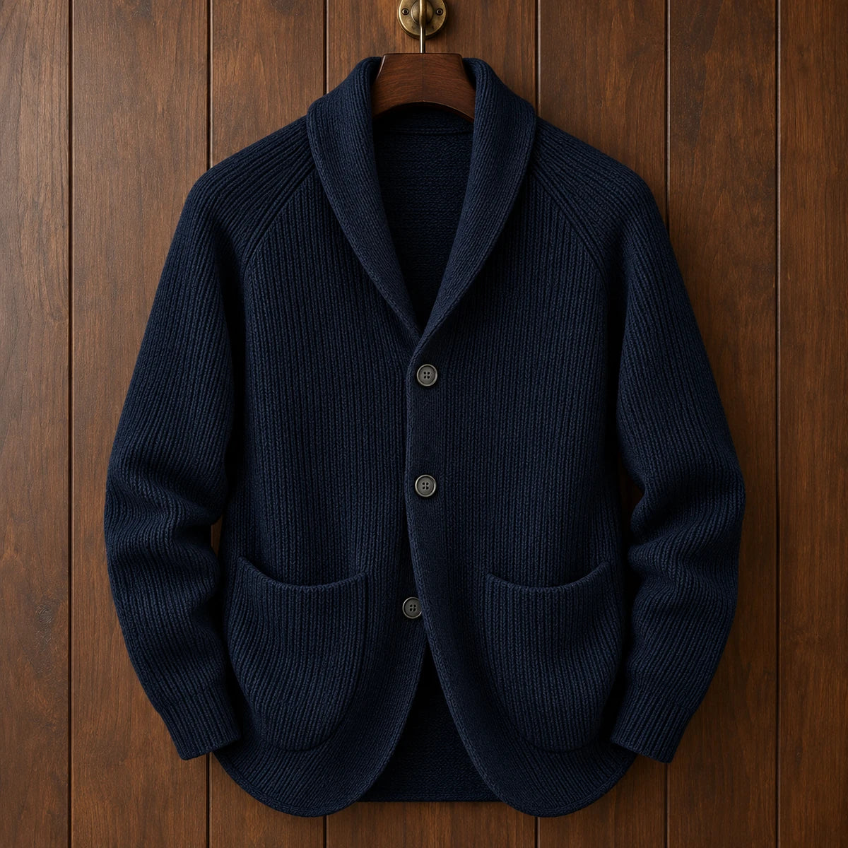 Knit Cardigan | Rainer Blue hanger front