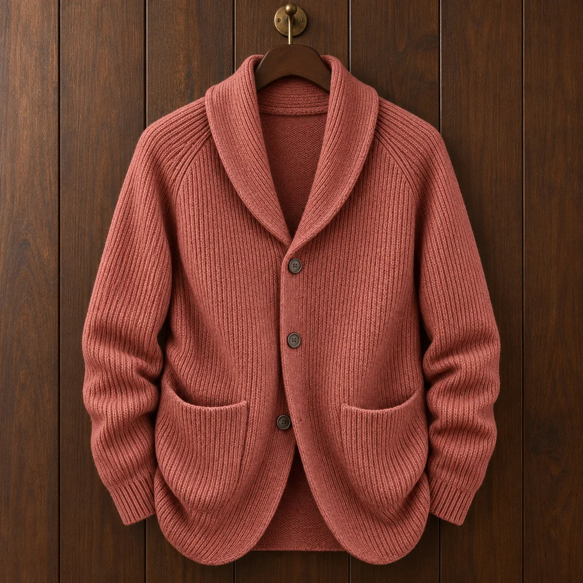 Knit Cardigan | Rainer Red hanger front