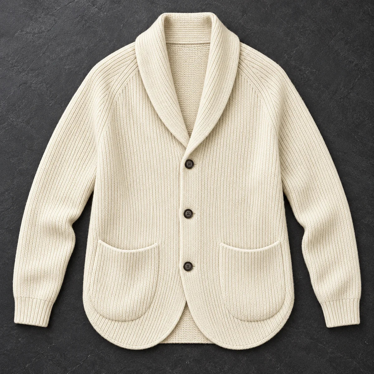 Knit Cardigan | Rainer White overhead flatlay