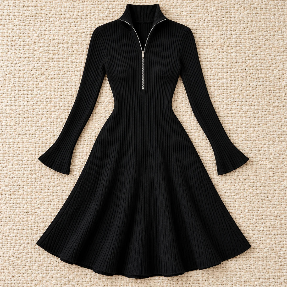 Knit Dress | Eleanora Black flatlay