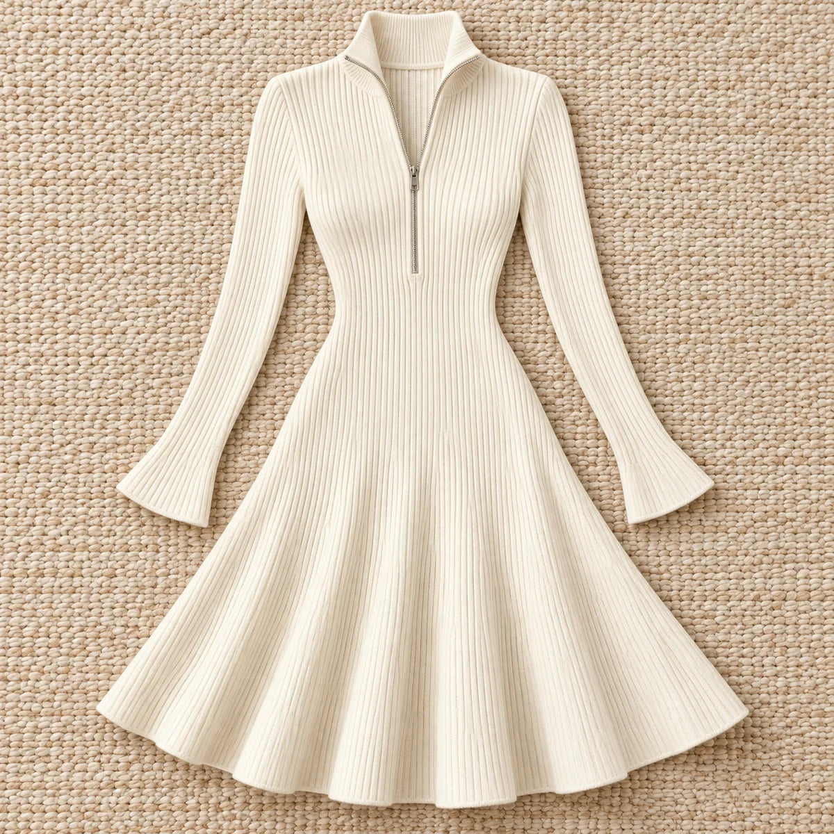 Knit Dress | Eleanora White flatlay