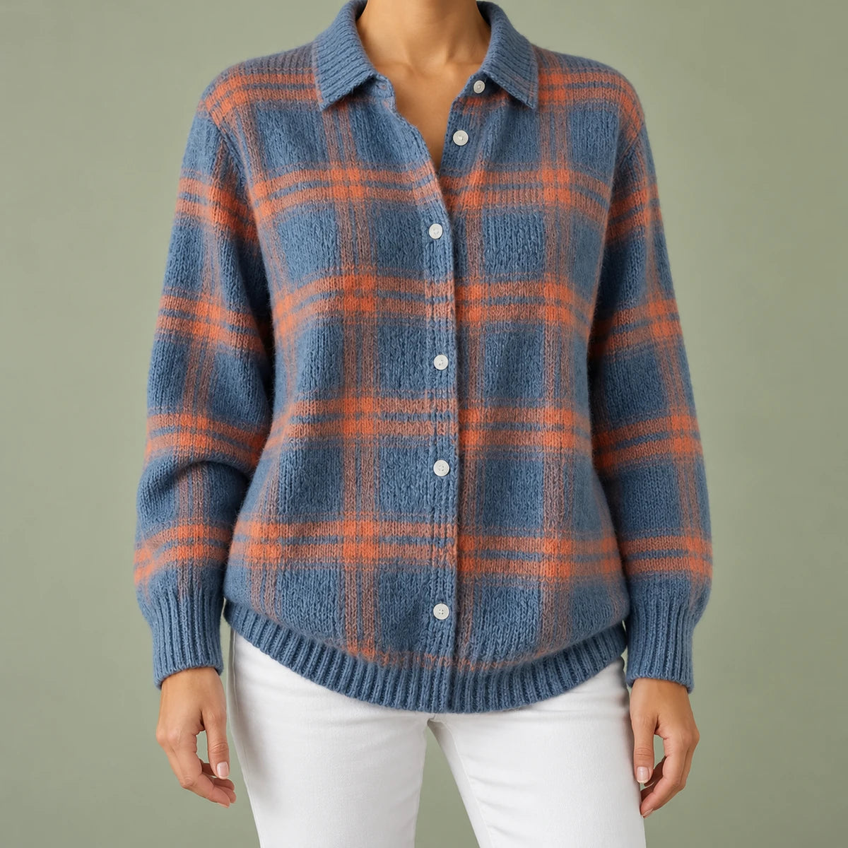 Knit Shirt | Anika Blue model worn