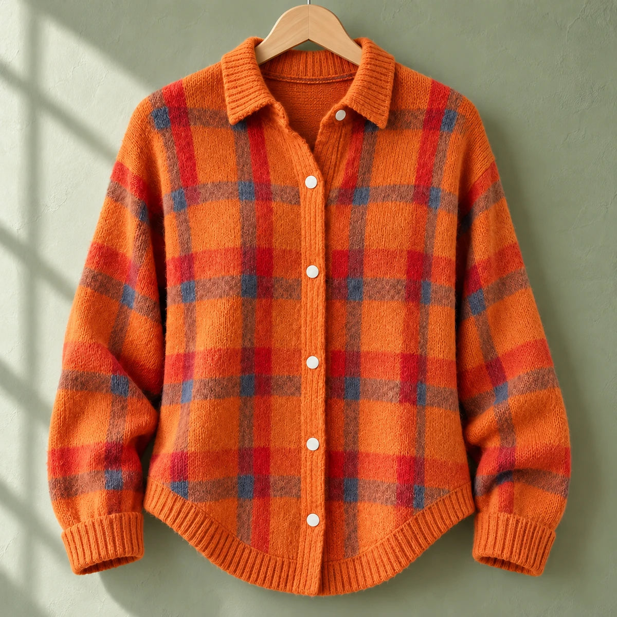 Knit Shirt | Anika Orange hanger front