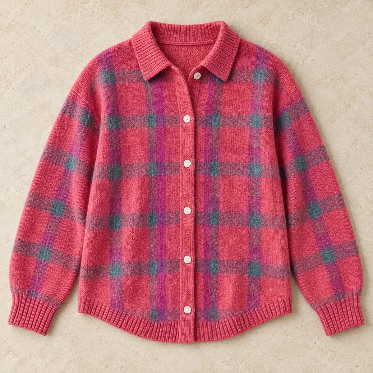 Knit Shirt | Anika Pink overhead flatlay