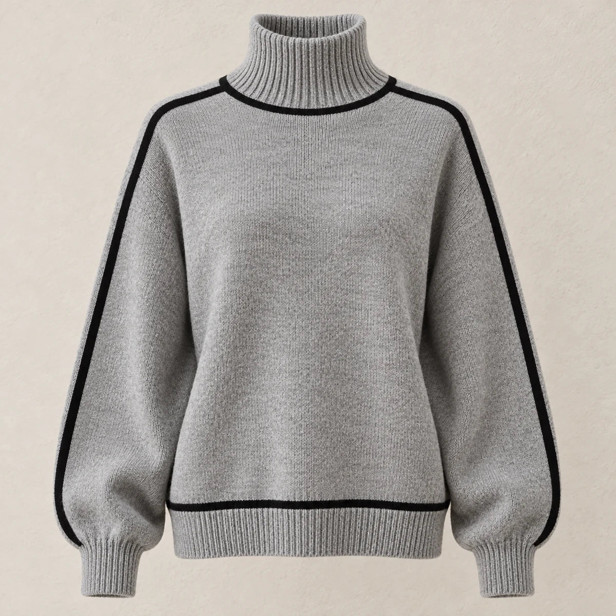 Knit Sweater | Lenora Light Gray front
