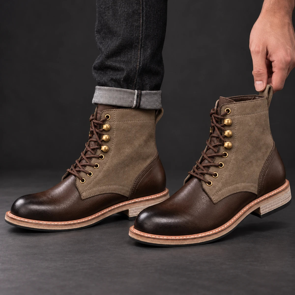 Leather Boots | Breccan Brown model handheld