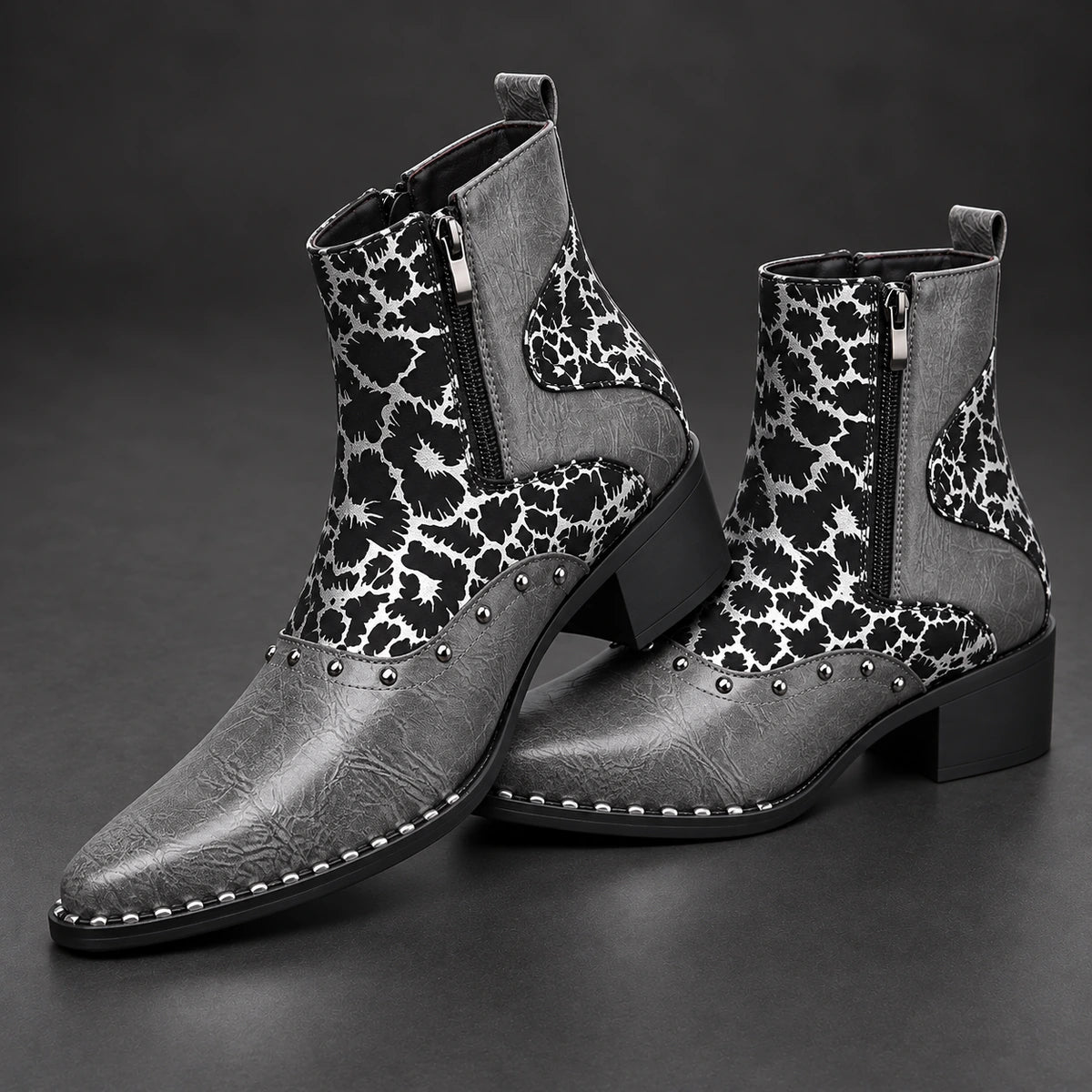 Leather Boots | Cassius Gray stacked pair