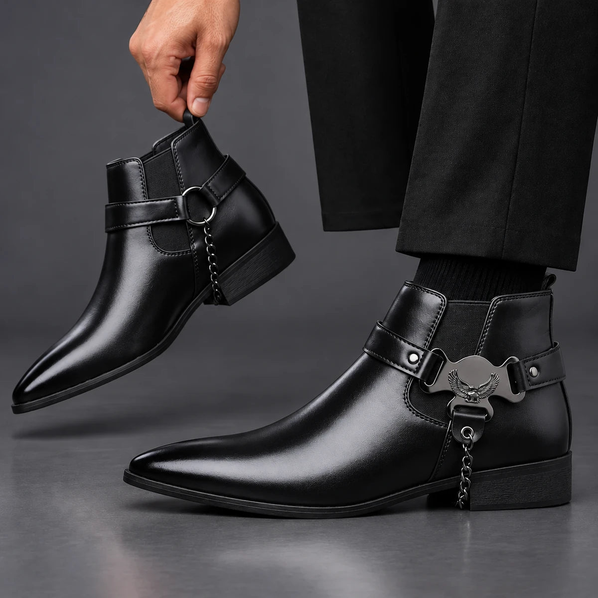 Leather Boots | Fenwick Black model handheld