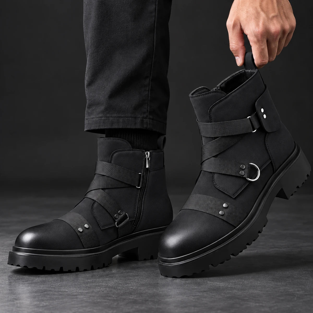 Leather Boots | Hawthorne Black model handheld