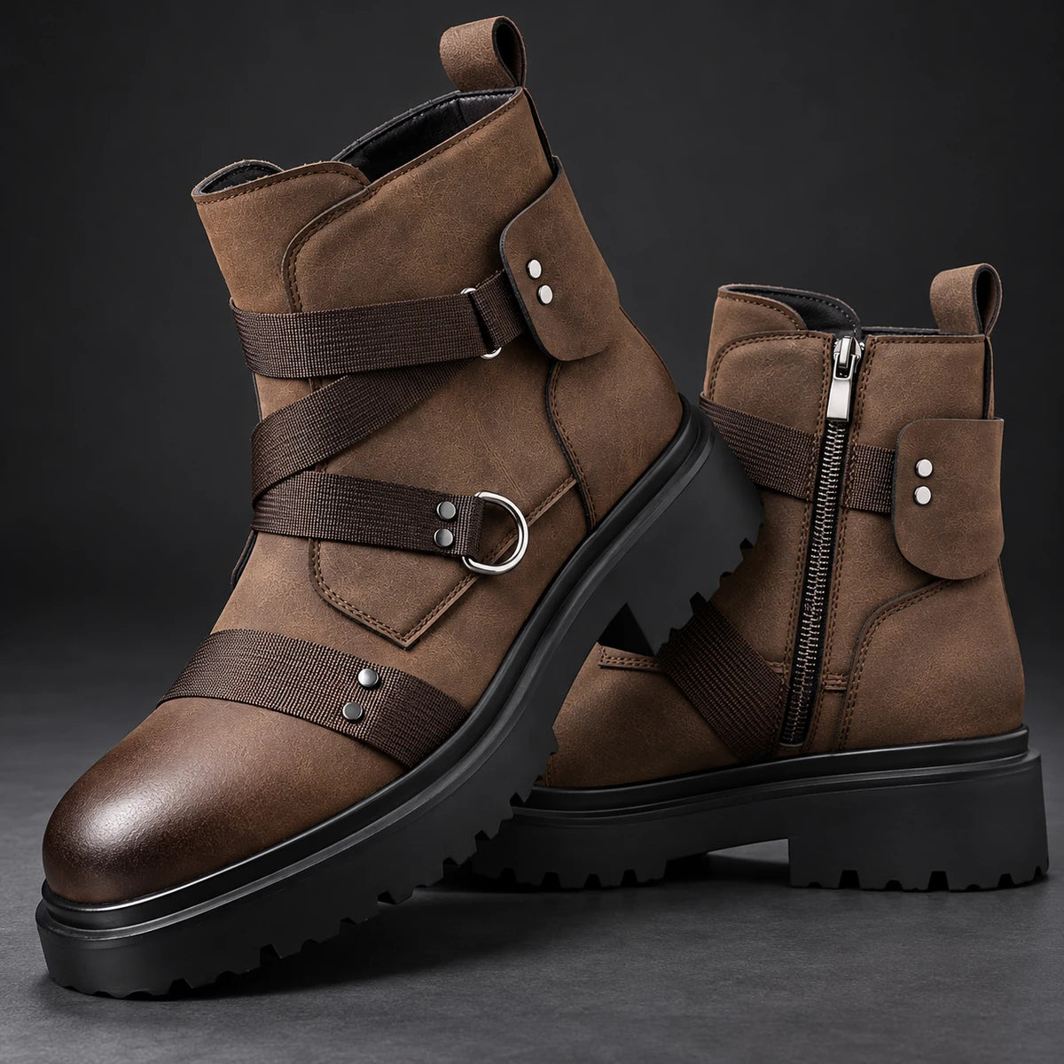 Leather Boots | Hawthorne Brown stacked pair