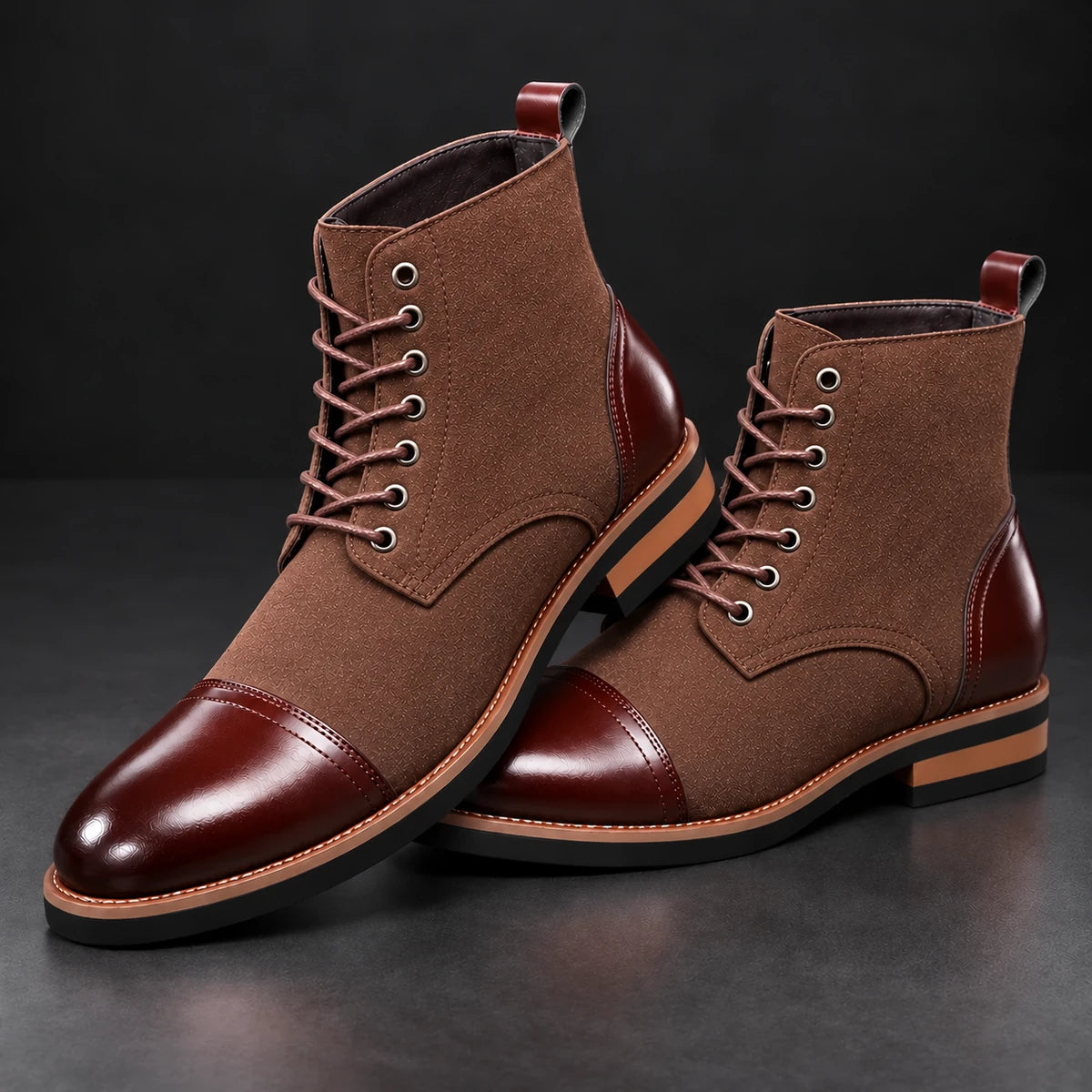 Leather Boots | Maddox Brown stacked pair