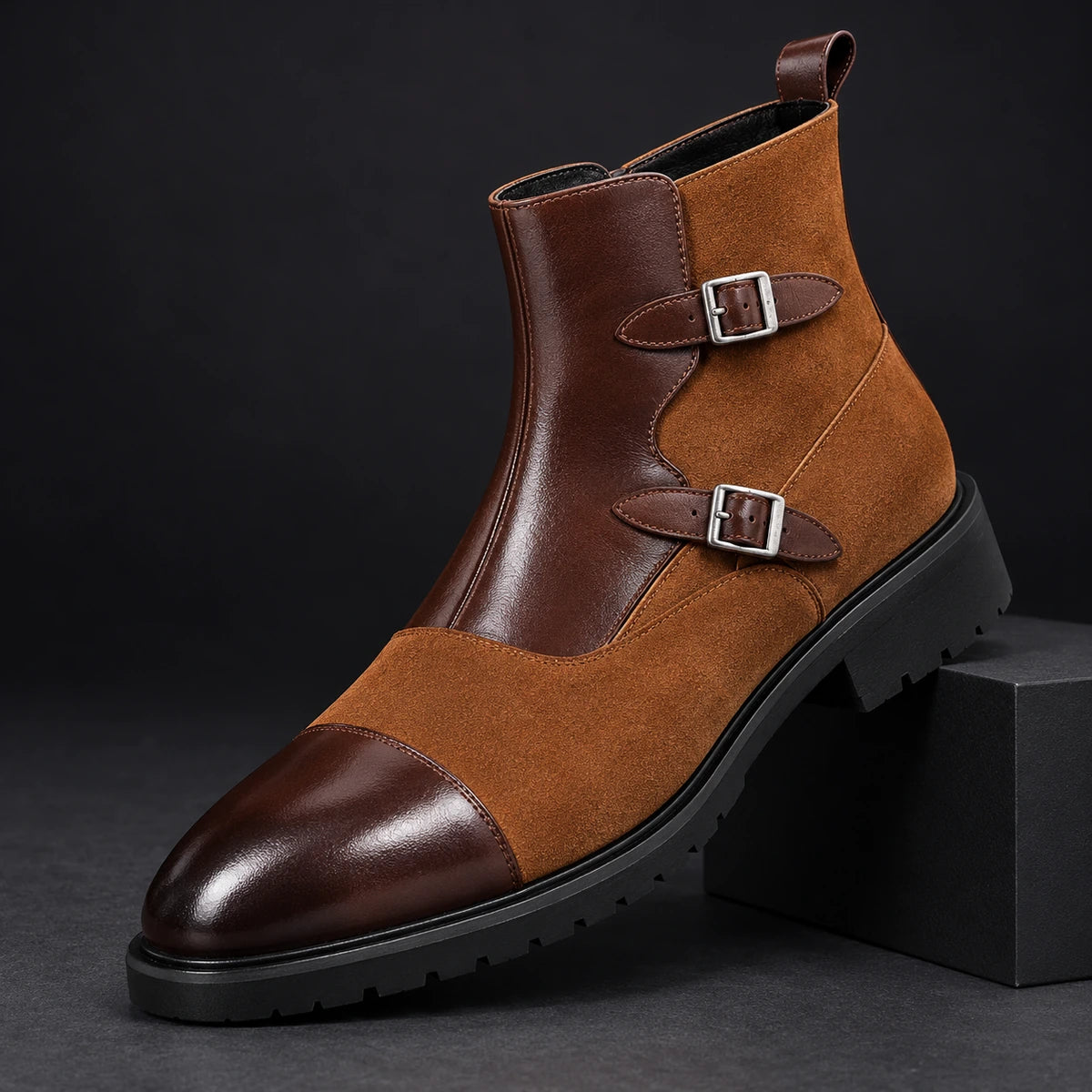 Leather Boots | Neville Brown diagonal pedestal view