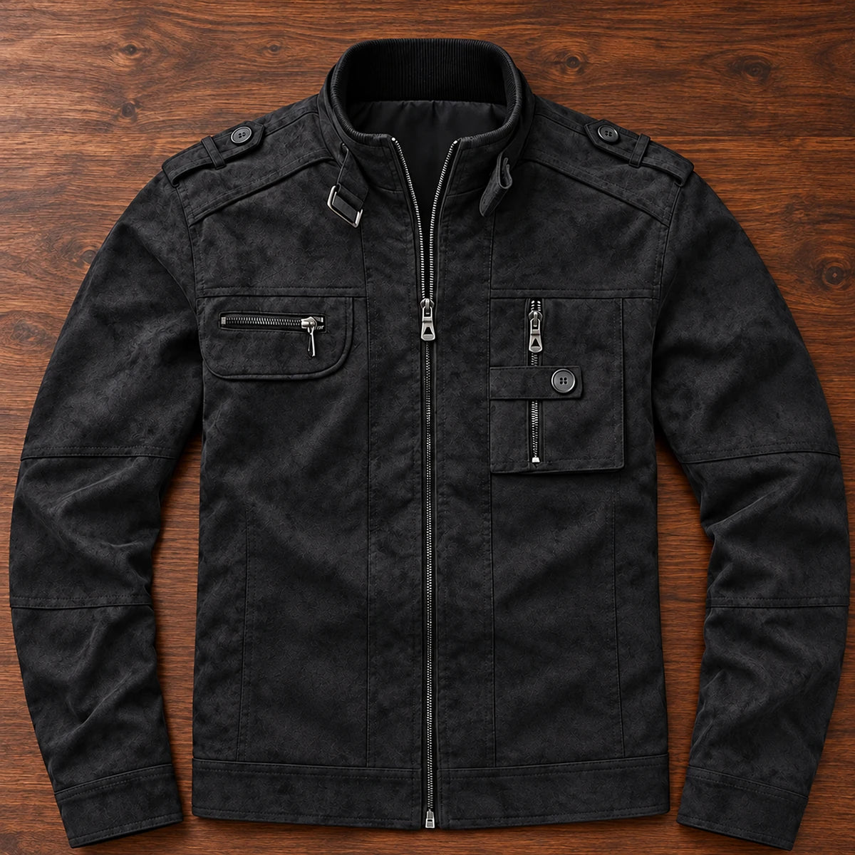 Leather Jacket | Rafferty Black overhead flatlay