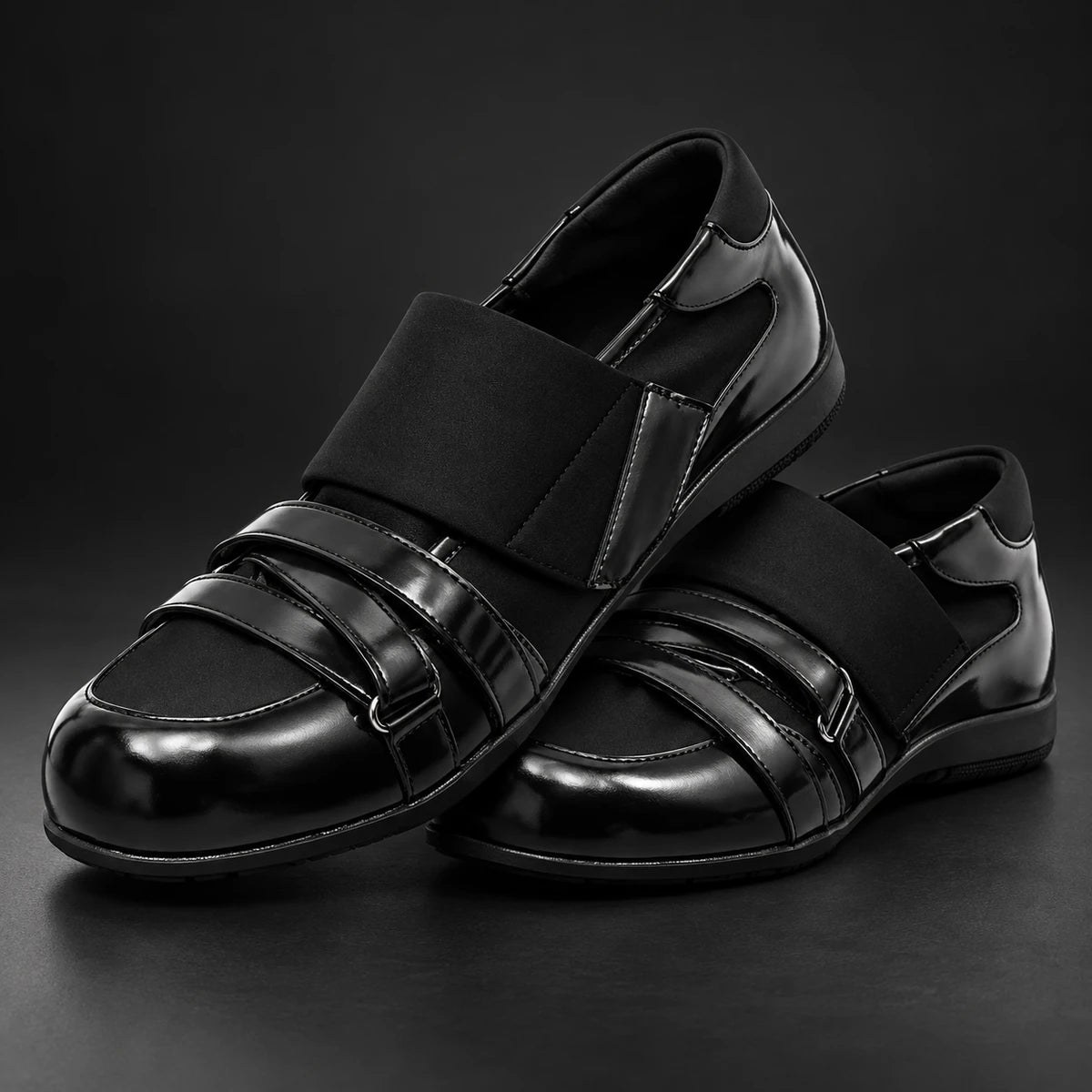 Leather Loafers | Leander Black stacked pair