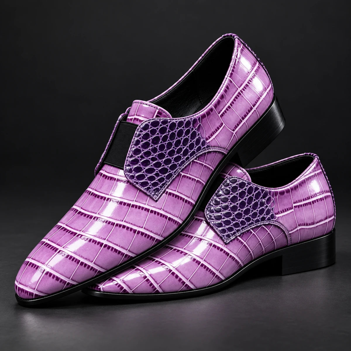 Leather Loafers | Lysander Purple stacked pair