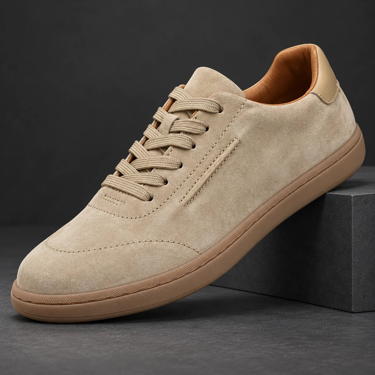 Leather Sneakers | Willem Sand diagonal pedestal