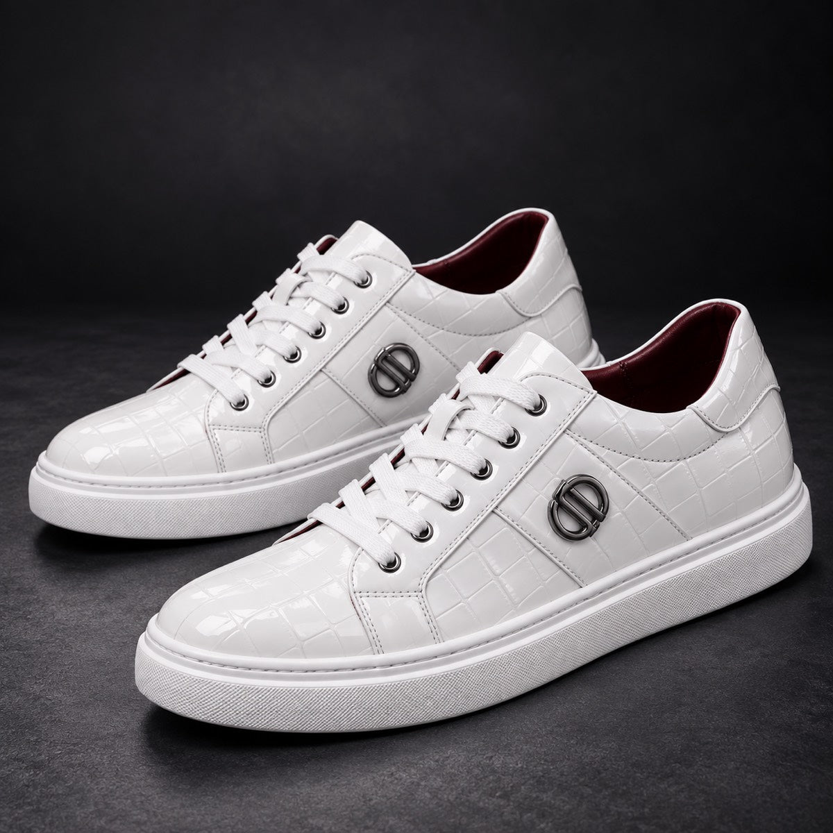 Man Made Leather Derby Shoes Renato White