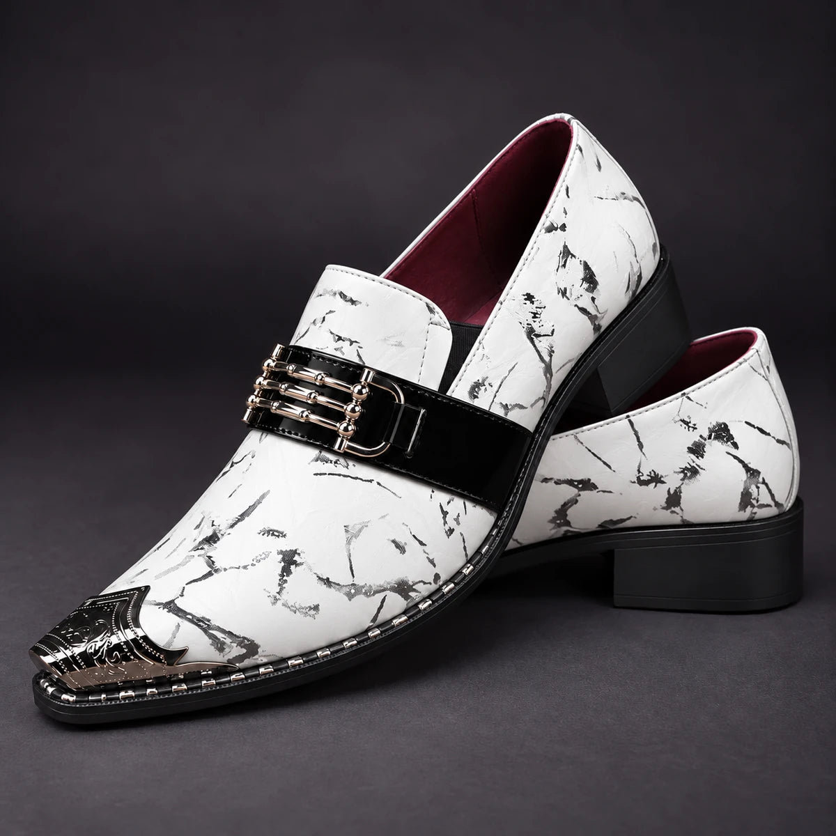 Leather Loafers | Oskar White stacked pair