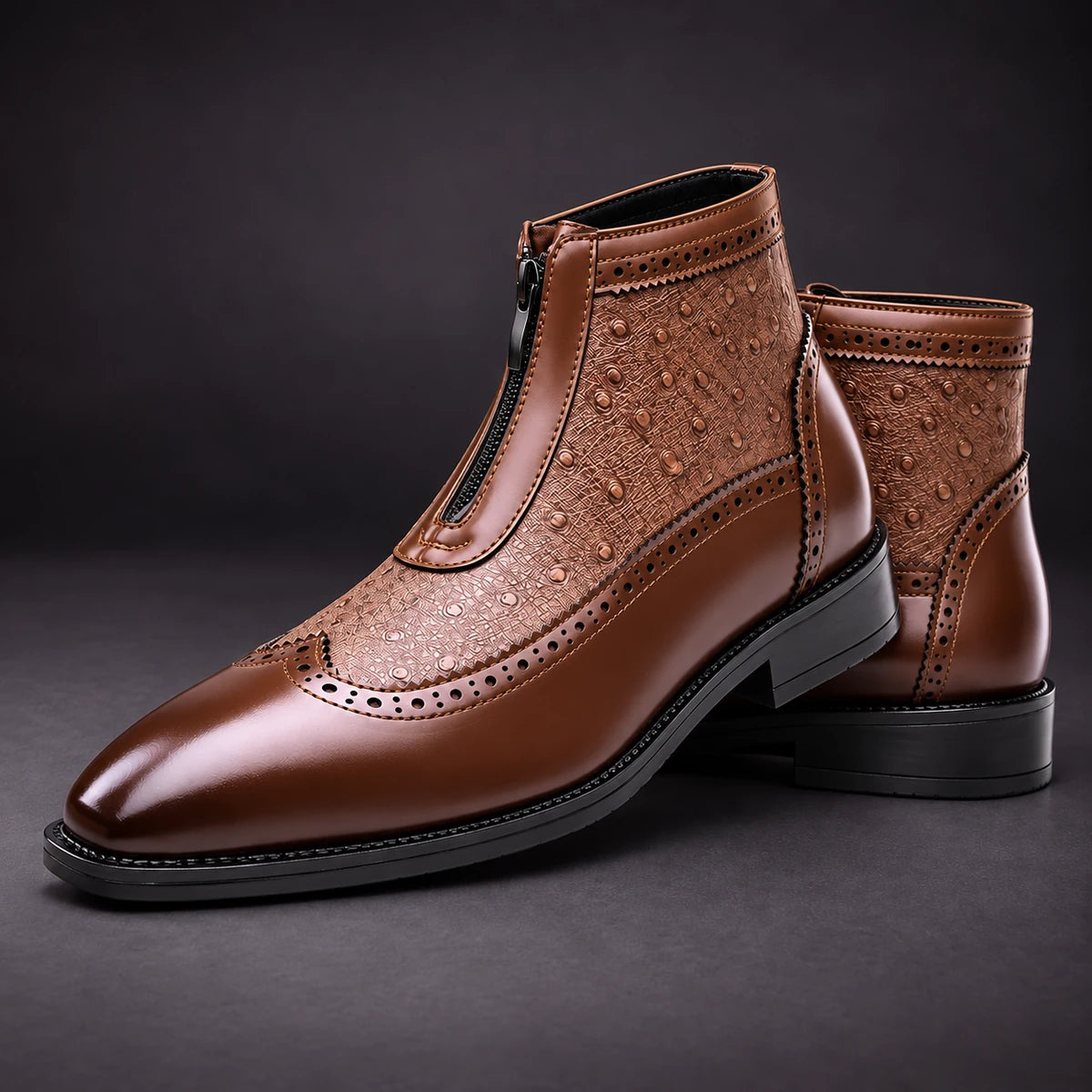 Leather Boots | Nikolaj Brown stacked pair