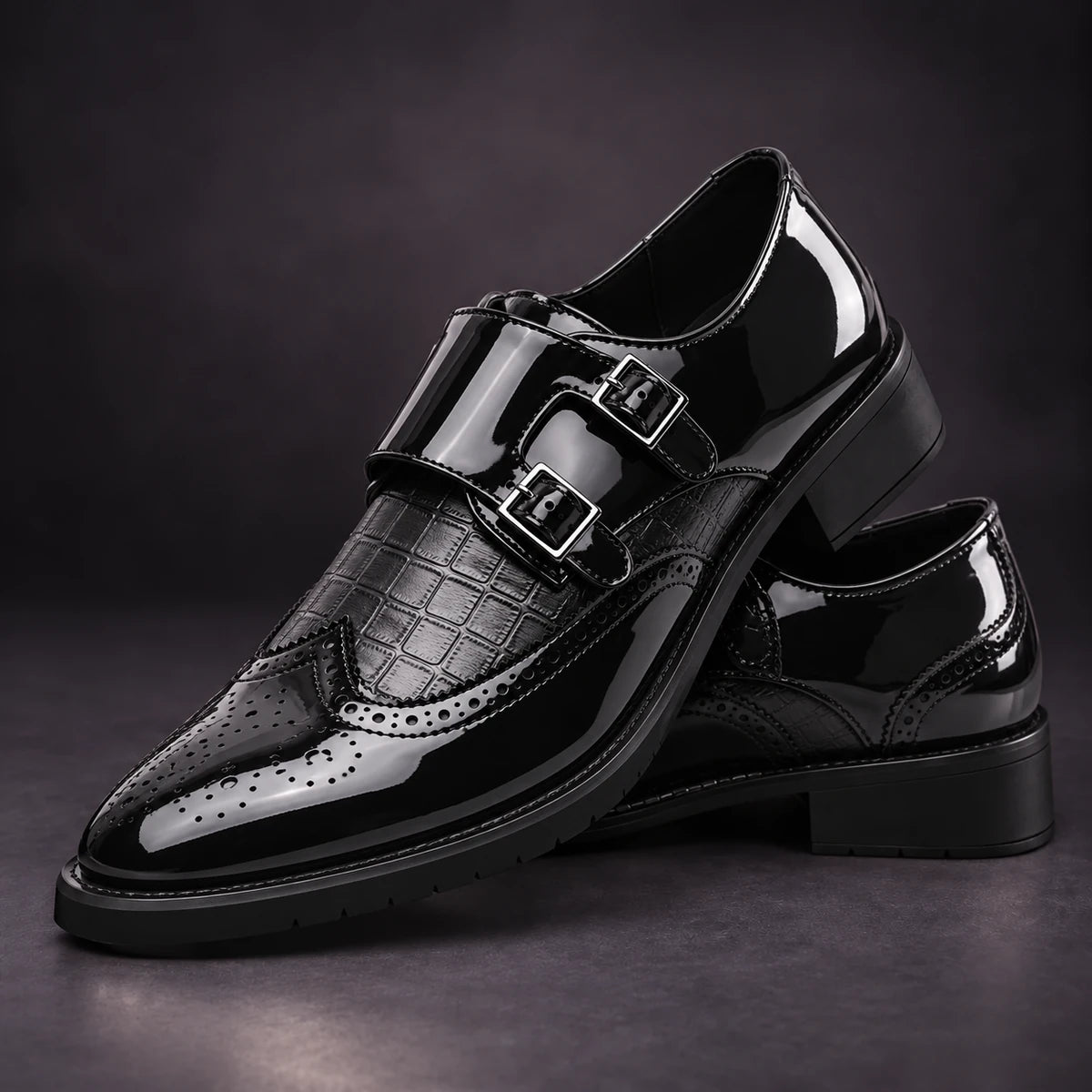 Leather Shoes | Baltazar Black stacked pair