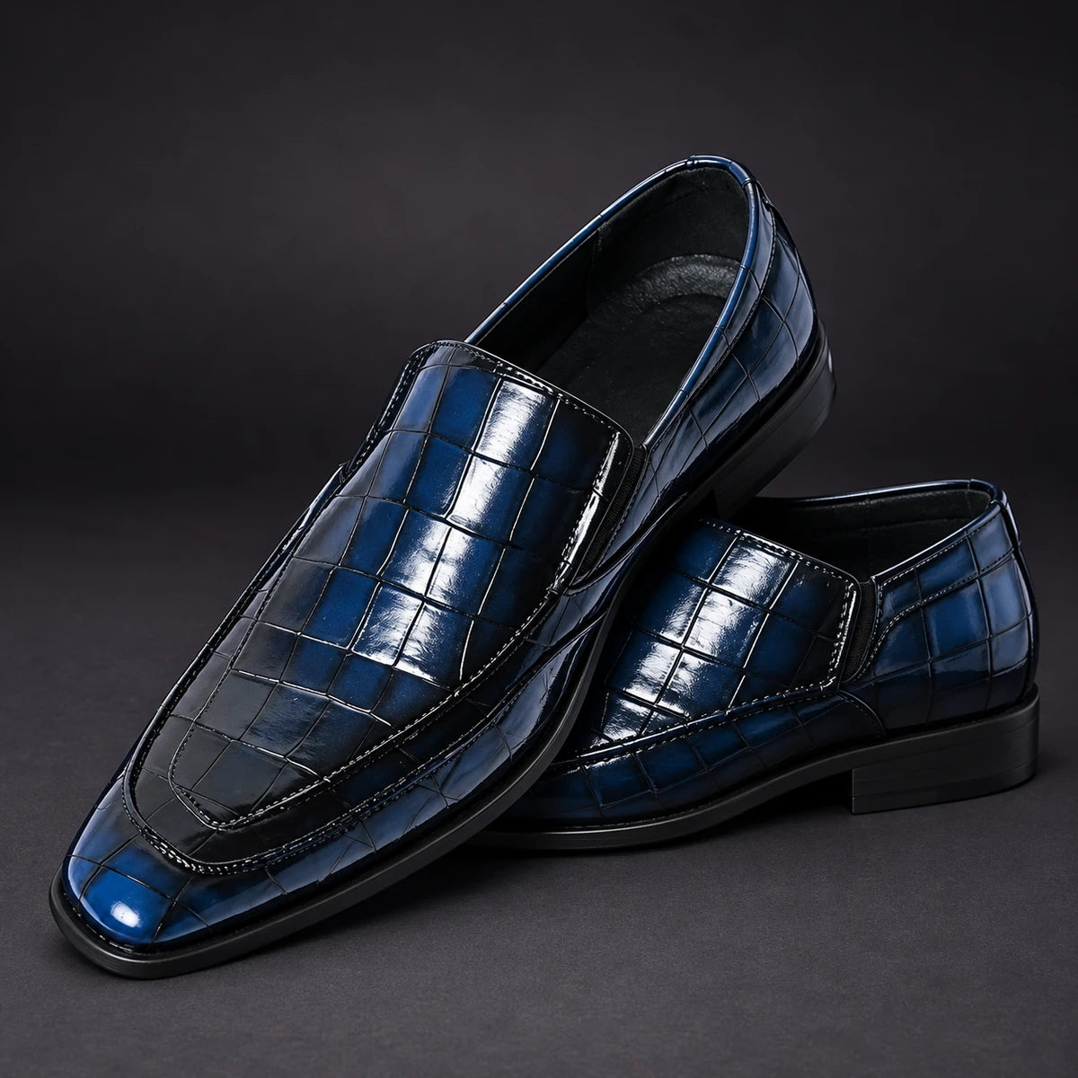 Leather Loafers | Mauritz Blue stacked pair