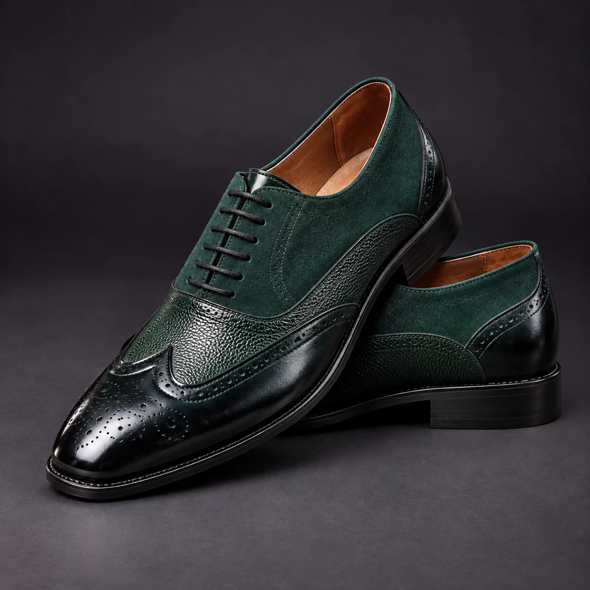 Leather Oxfords | Marius Green stacked pair