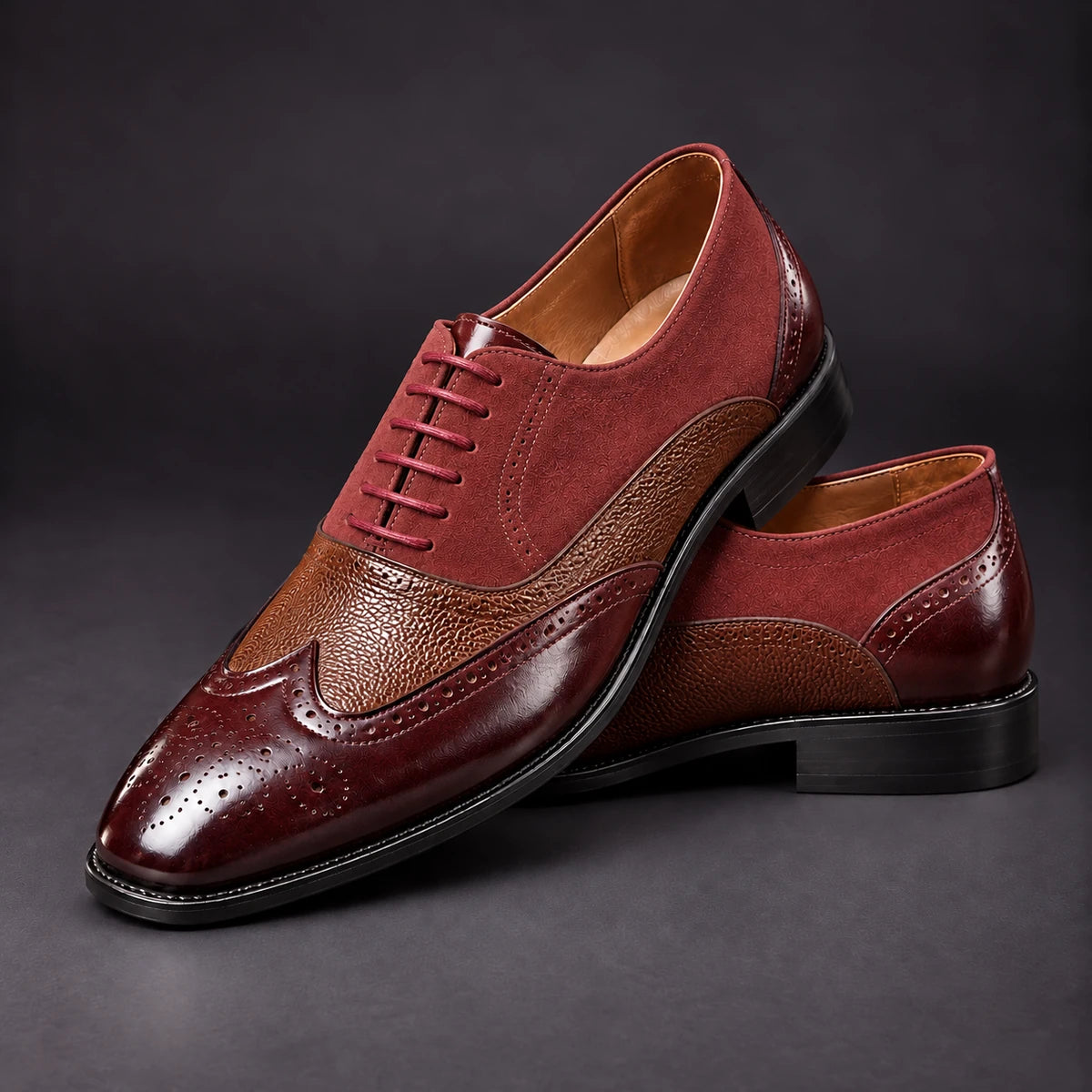 Leather Oxfords | Marius Red stacked pair