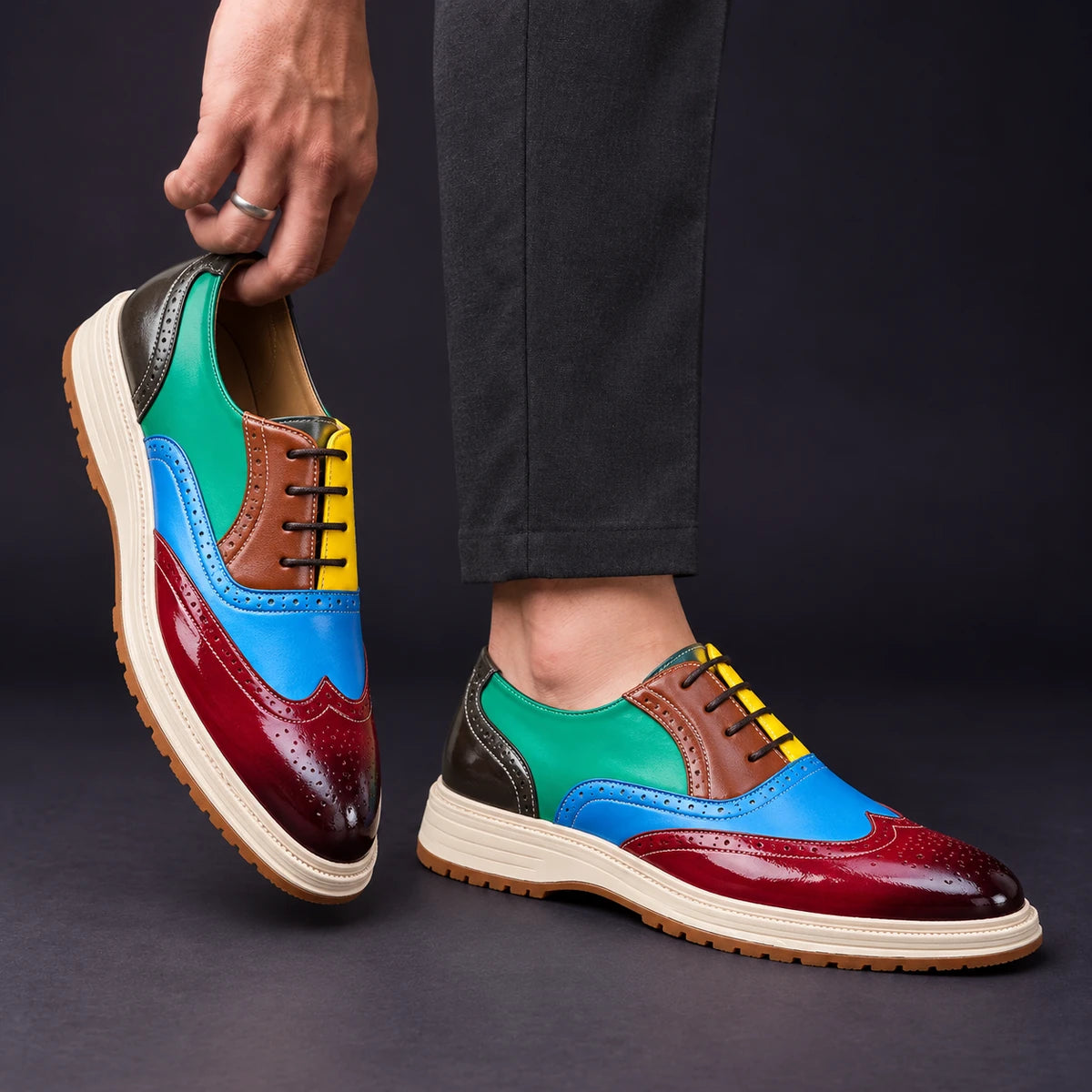 Leather Oxfords | Ragnar Multicolor model handheld