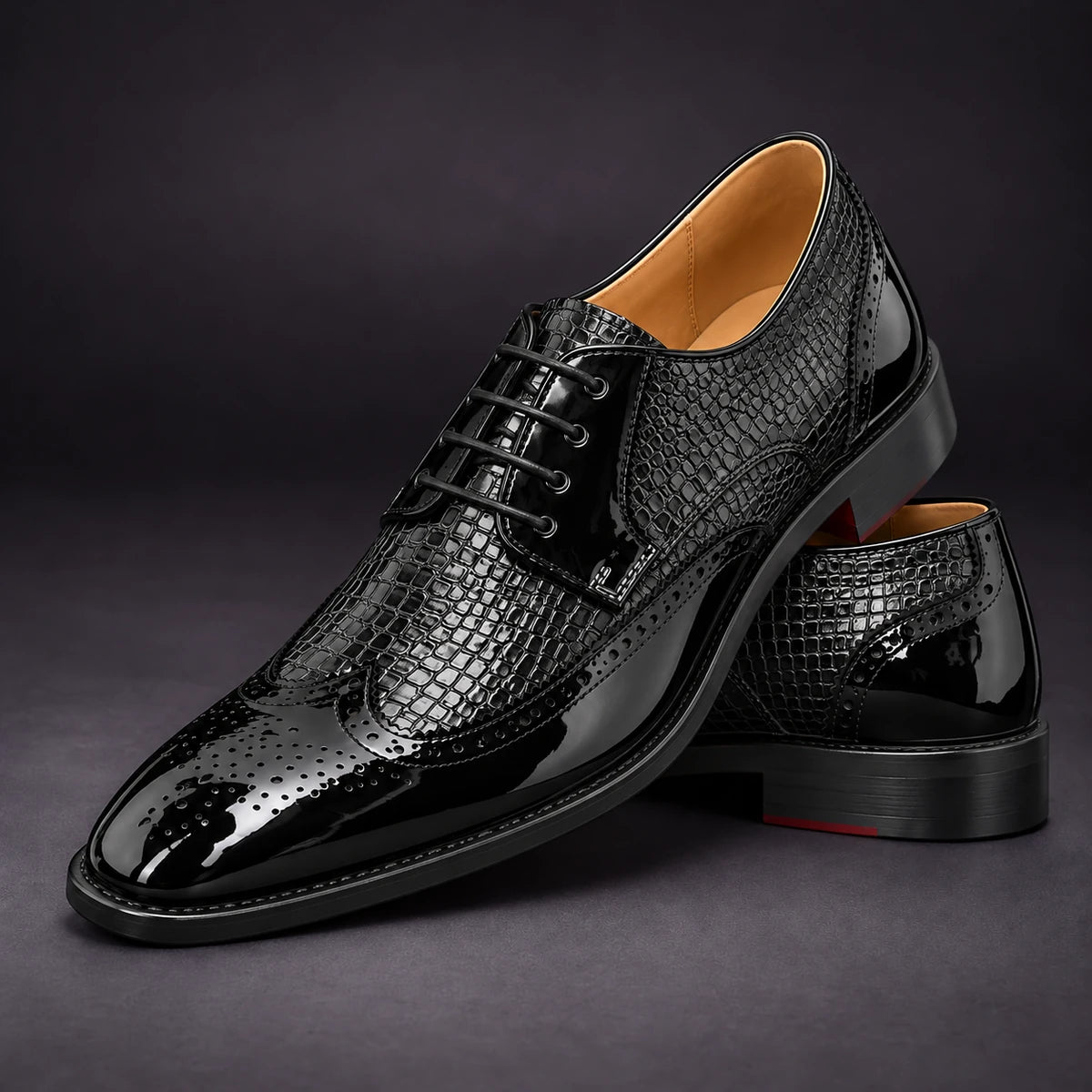 Leather Oxfords | Sven Black stacked pair