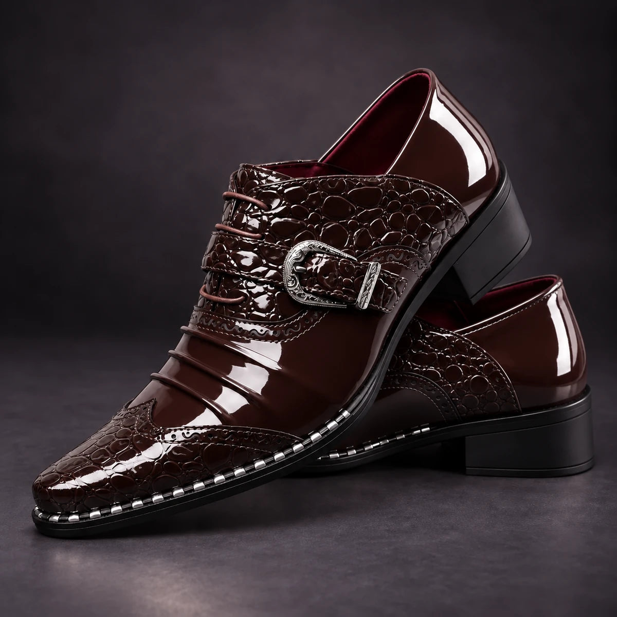 Leather Shoes | Anatole Brown stacked pair