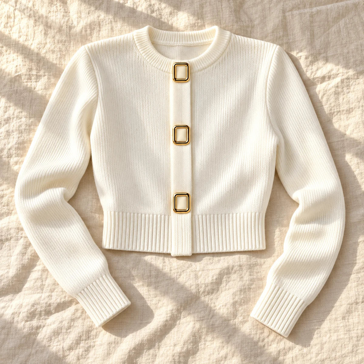 Knit Cardigan | Adelaide Beige flatlay